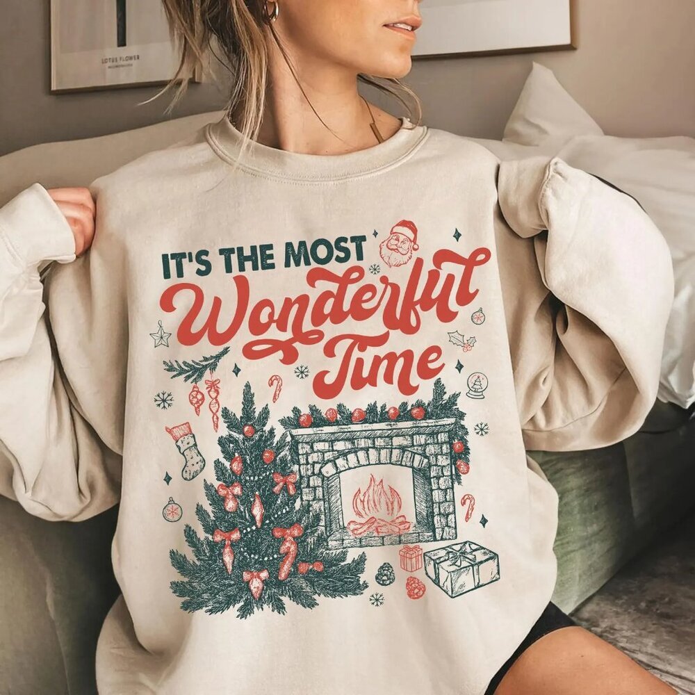 Christmas Time It’s The Most Wonderful Time Sweatshirt Holiday Season Festive 05
